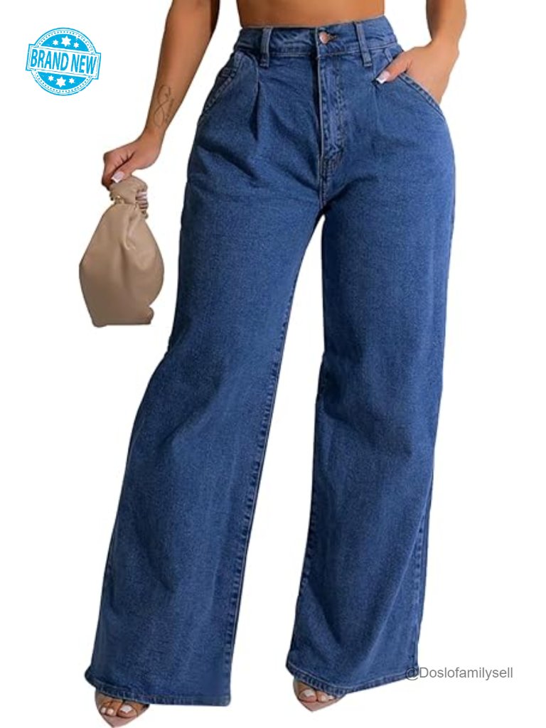 Wide Leg Jeans High Rise Stretch Baggy Loose Denim Pants